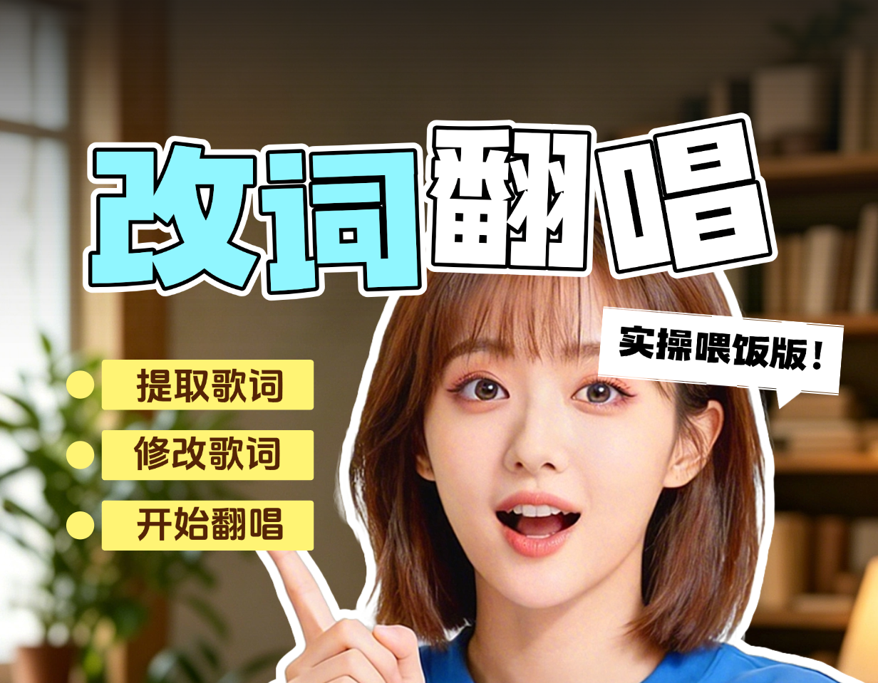 ai翻唱歌曲-改词不改曲-5步做出你的专属音乐-手机翻唱软件-有视频教程